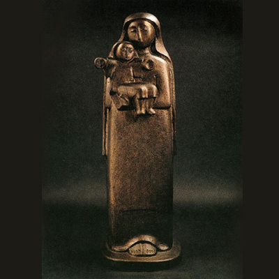 聖母子像(성모자상), 1986, 38 x 35 x 116, 청동